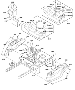 Body And Fuel Tank Group Diagram and Parts List for SZT175 2691923-00 Simplicity Lawn Tractor
