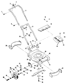 Model 1100 - 21-Inch Mulching Mower Diagram and Parts List for 1100 1690364 Simplicity Lawn Mower
