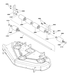 44-Inch (112cm) Mower Deck - Roller Group Diagram and Parts List for 2691502-01  Simplicity Lawn Tractor