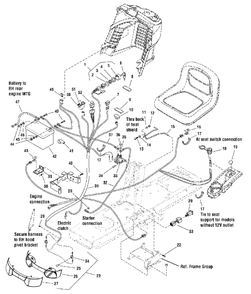Electrical Group Diagram and Parts List for 2690940-00  Simplicity Lawn Tractor