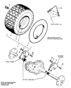 Wheel And Tire Group Diagram and Parts List for 6211 1691034 Simplicity Lawn Tractor