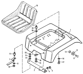 Seat And Fenders Diagram and Parts List for 3410 990755 Simplicity Lawn Tractor