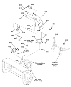 Chute And Rotation Group - Full Electric Diagram and Parts List for L1528E 1695822 Simplicity Snow Blower