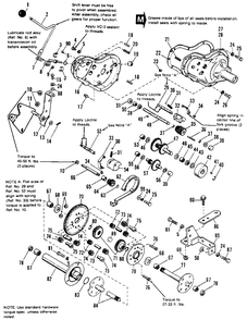 Transmission Group Diagram and Parts List for 6216 1690930 Simplicity Lawn Tractor