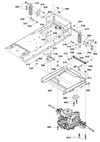 Rear Suspension Group Diagram and Parts List for 2691668-02  Simplicity Lawn Tractor