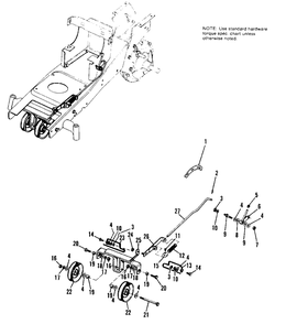 Power Take Off Group Diagram and Parts List for 616 990415 Simplicity Lawn Tractor