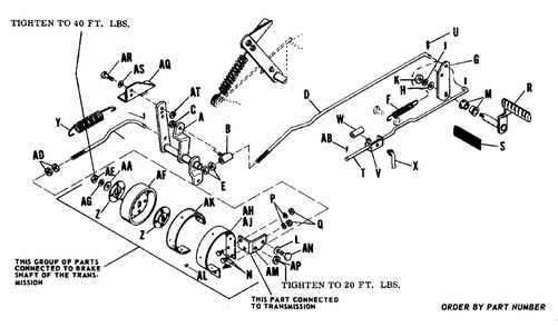Clutch And Brake Group Diagram and Parts List for 3012 990434 Simplicity Lawn Tractor