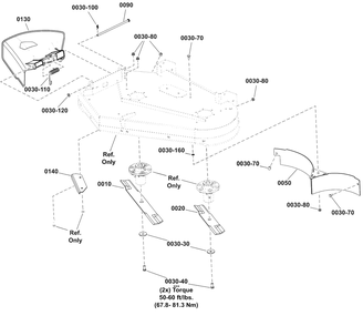 36-Inch Side Discharge Diagram and Parts List for SZT105 2692021-00 Simplicity Lawn Tractor
