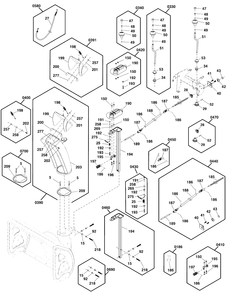 Discharge Chute Group Diagram and Parts List for M1227E 1696819-02 Simplicity Snow Blower