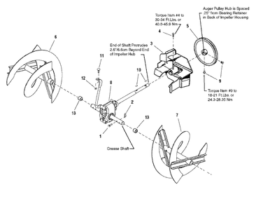Auger Drive Group Diagram and Parts List for L1226E 1695326 Simplicity Snow Blower