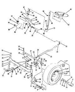 7010-7016-7016h Front Wheels, Axle And Steering Diagram and Parts List for 7010 1690018 Simplicity Lawn Tractor