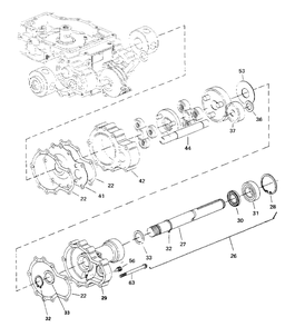 Eaton 850 Transaxle - Right Axle Subassembly Diagram and Parts List for 6517H 1691733 Simplicity Lawn Tractor