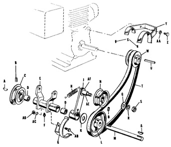 Power Take-Off And Engine Pulley-Model 400 Diagram and Parts List for 400 990234 Simplicity Lawn Tractor