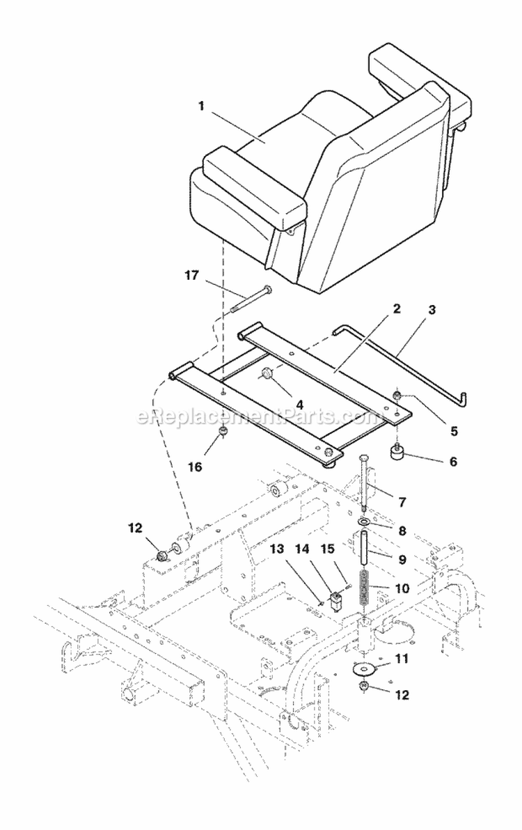 Seat  Seat Mount Group (7034Ssmg) Diagram and Parts List for ZT2148  Simplicity Lawn Tractor