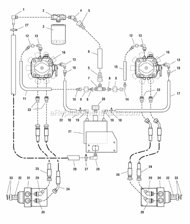 Hydraulic Group (SN 338  Below) (7090Hg1) Diagram and Parts List for ZT2148T  Simplicity Lawn Tractor