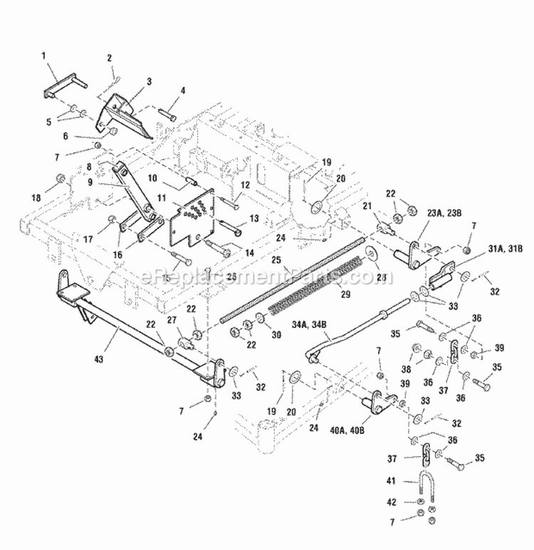 Lift Group (7090Dlg) Diagram and Parts List for ZT2148T  Simplicity Lawn Tractor
