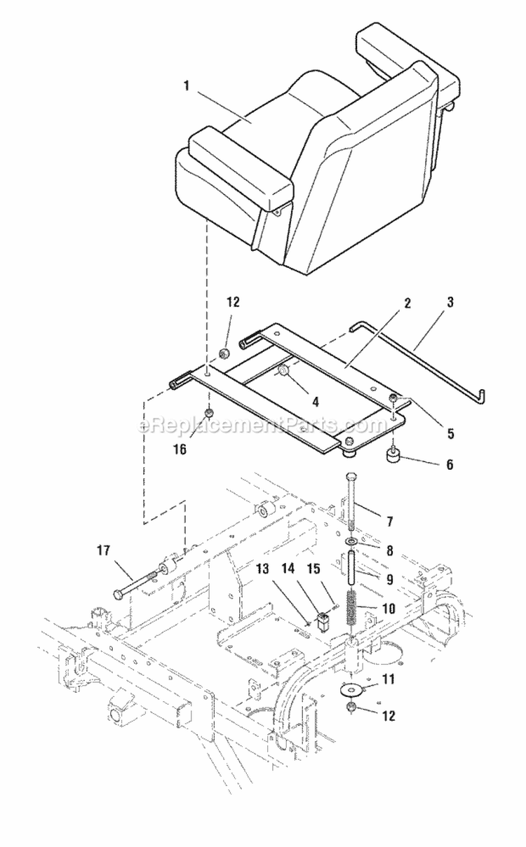 Seat  Seat Mount Group (7090Ssmg) Diagram and Parts List for ZT2148T  Simplicity Lawn Tractor