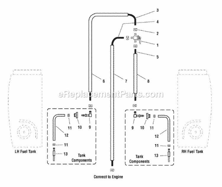 Fuel Supply Hose  Tank Replacement Part Group (SN 124  Above) (7090Trg2) Diagram and Parts List for ZT2352T  Simplicity Lawn Tractor