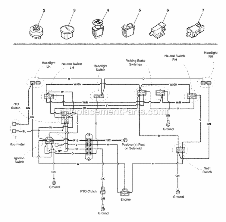 Electrical Group (7010Eg) Diagram and Parts List for ZT2354  Simplicity Lawn Tractor