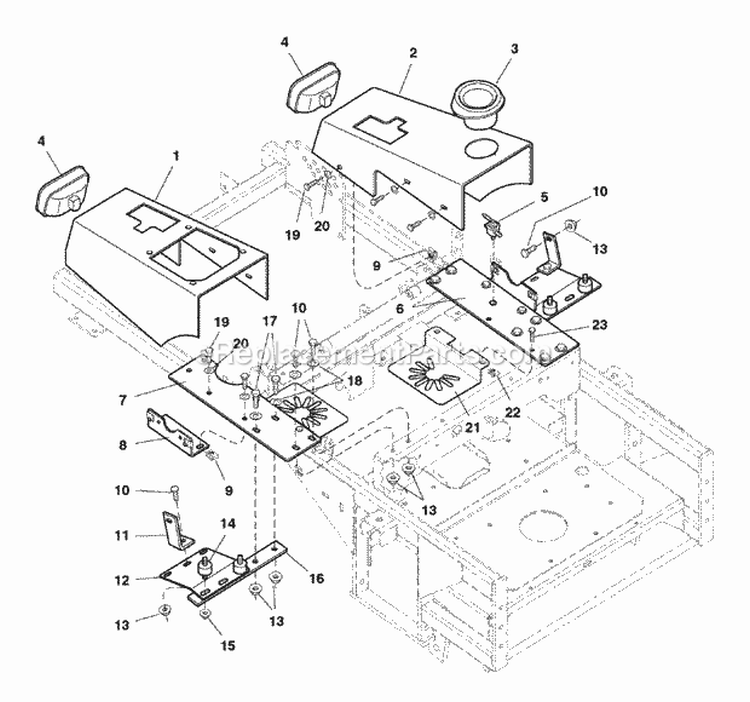 Control Cover  Mount Group (7012Ccmg) Diagram and Parts List for ZT2561  Simplicity Lawn Tractor