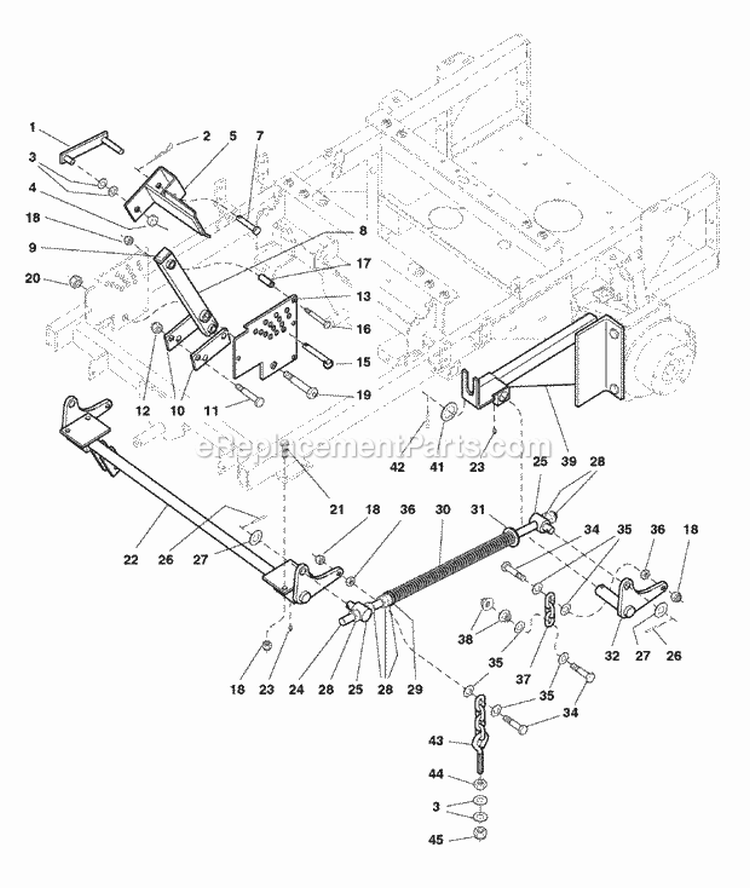 Lift Group (7012Dlg) Diagram and Parts List for ZT2561  Simplicity Lawn Tractor