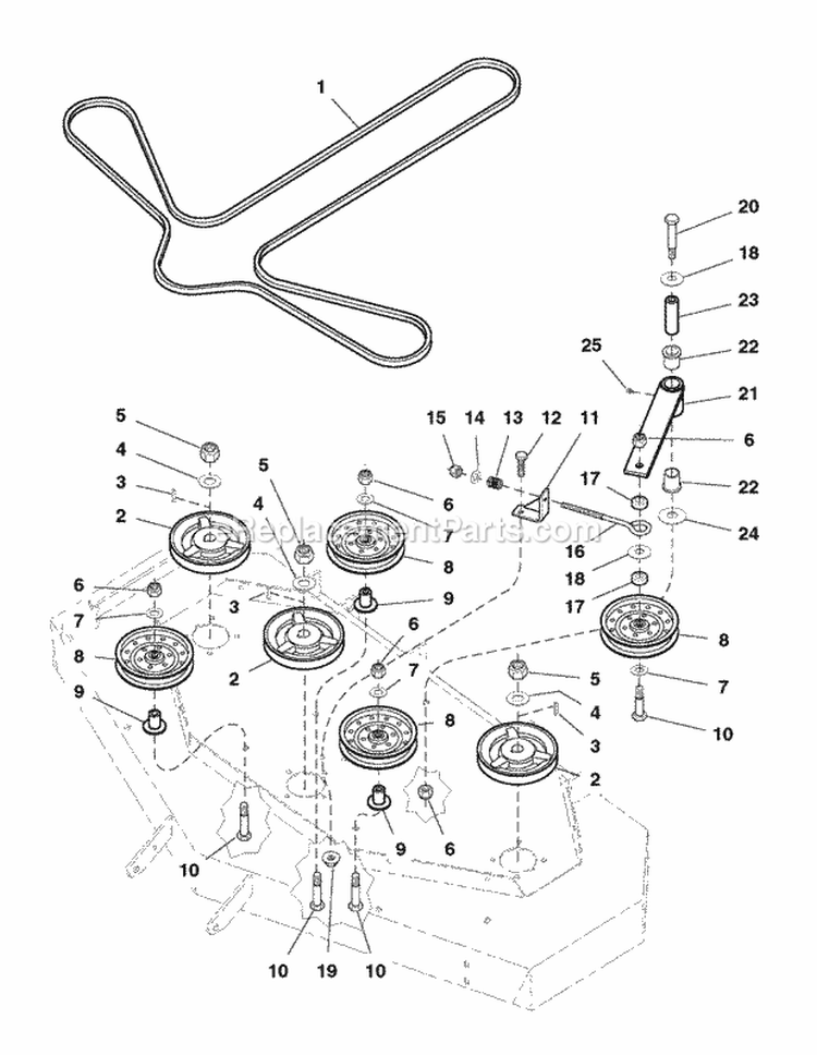 Mower Drive Group (SN 101-200) (7012Mdg1) Diagram and Parts List for ZT2561  Simplicity Lawn Tractor