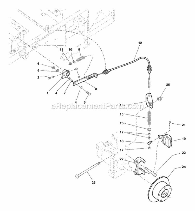 Parking Brake Group - Lower (7012Pbgl) Diagram and Parts List for ZT2561  Simplicity Lawn Tractor