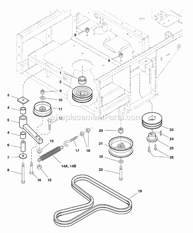 Pump Drive Group (7012Pdg) Diagram and Parts List for ZT2561  Simplicity Lawn Tractor