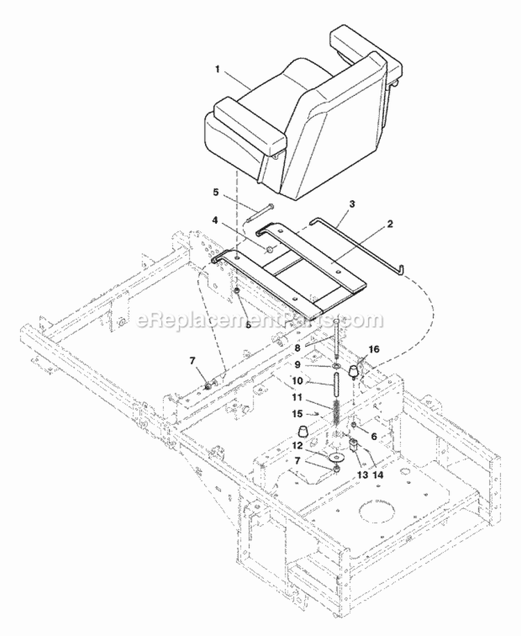 Seat  Seat Mount Group (7012Ssmg) Diagram and Parts List for ZT2561  Simplicity Lawn Tractor