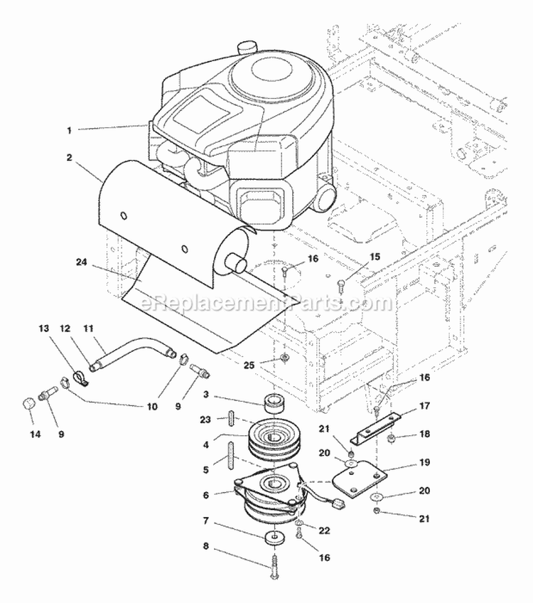 Engine Group - Pto - Briggs  Stratton - SN 101 - 540 (7012Epgb) Diagram and Parts List for ZT2561  Simplicity Lawn Tractor