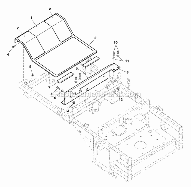 Floor  Brake Cover Group (7012Fbcg) Diagram and Parts List for ZT2561  Simplicity Lawn Tractor