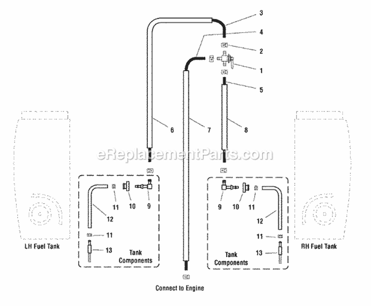 Fuel Supply Hose  Tank Replacement Part Group (4235Trg2) Diagram and Parts List for 1694764  Simplicity Lawn Tractor