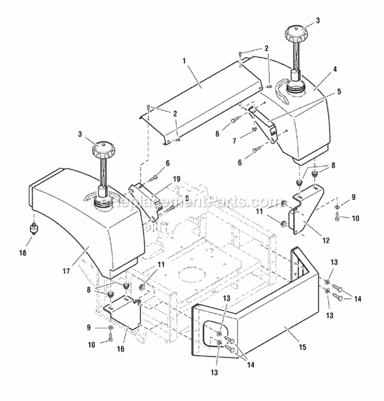 Fuel Tank Mount  Bumper Group (4235Ftg2) Diagram and Parts List for 1694764  Simplicity Lawn Tractor
