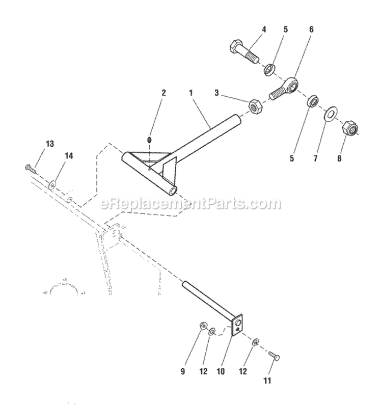 61 Mower Deck - Rear Mount Bars (7087Rmb) Diagram and Parts List for ZT2561F  Simplicity Lawn Tractor