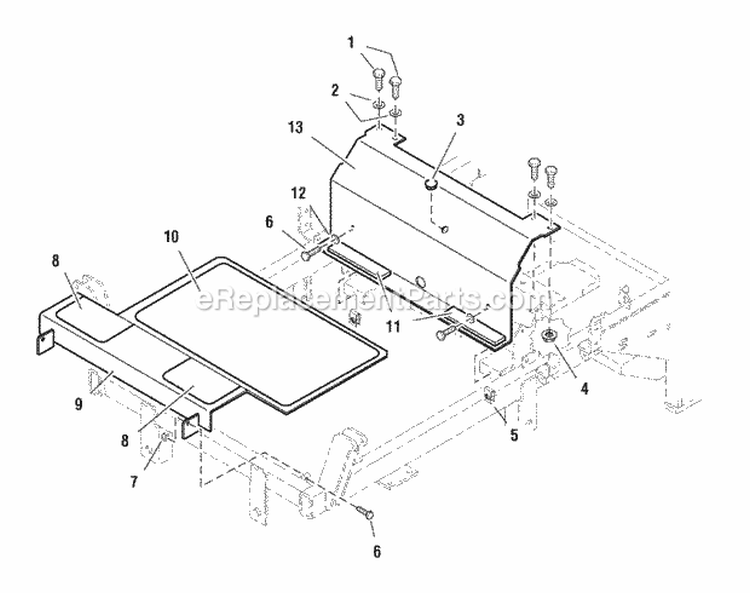Floor  Brake Cover Group (7087Fbcg) Diagram and Parts List for ZT2561F  Simplicity Lawn Tractor
