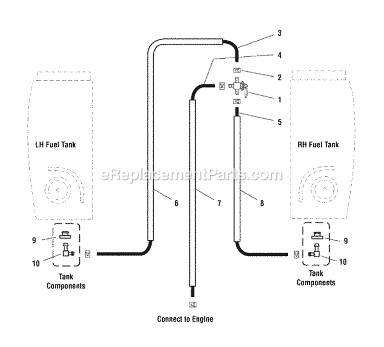 Fuel Supply Hose  Tank Replacement Part Group (SN 138  Below) (7087Trg1) Diagram and Parts List for ZT2761F  Simplicity Lawn Tractor