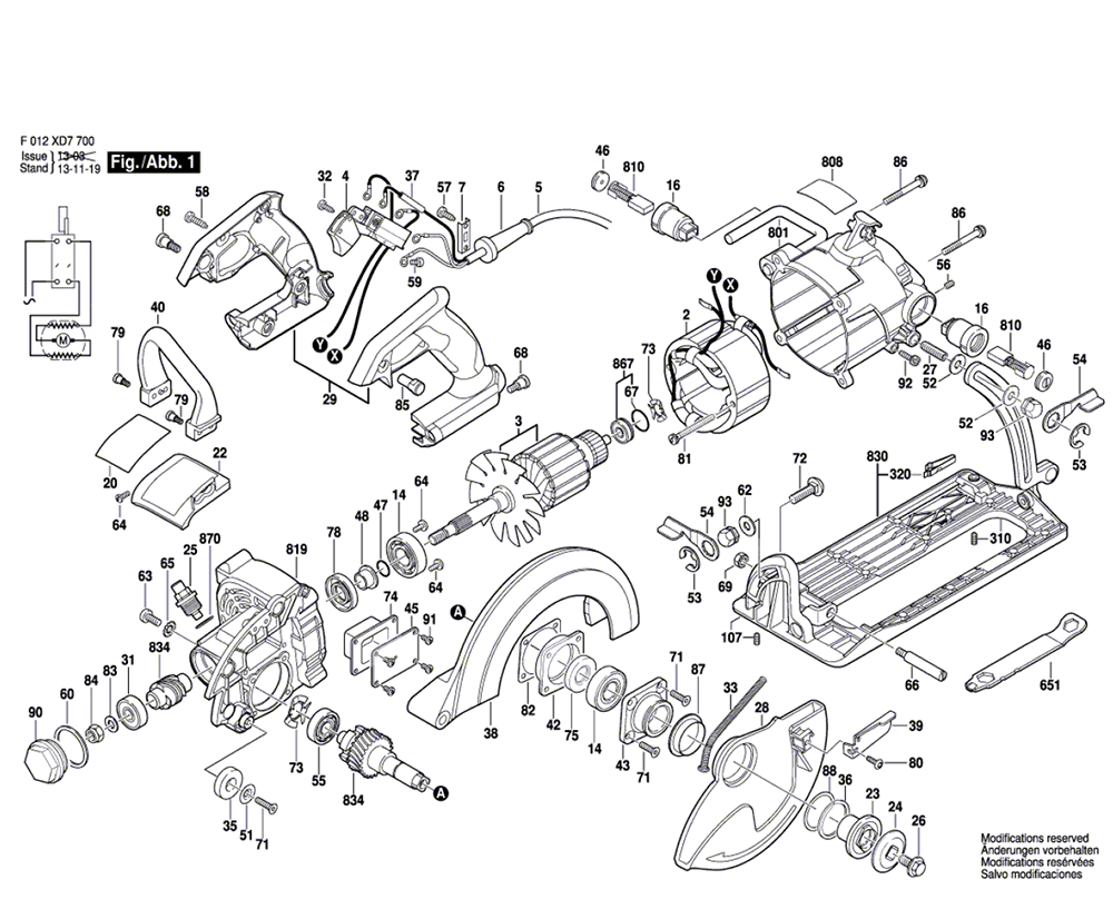 Fig-0 Diagram and Parts List for MAG77LT-72  Skil Saw