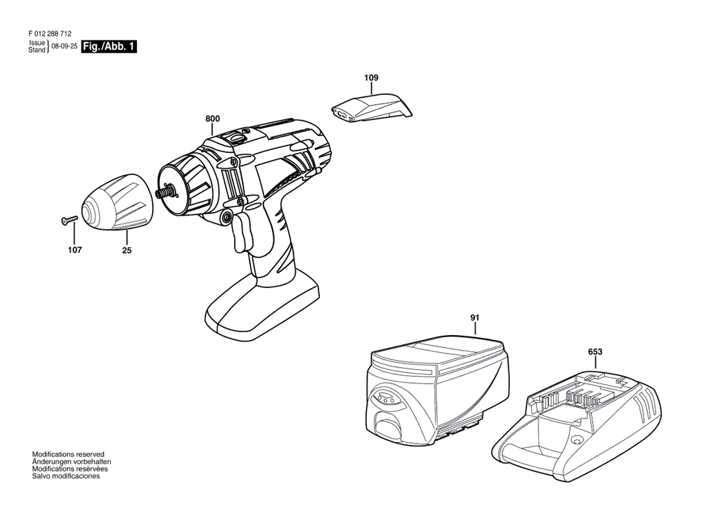 Fig-0 Diagram and Parts List for 2887-05  Skil Cordless Drill