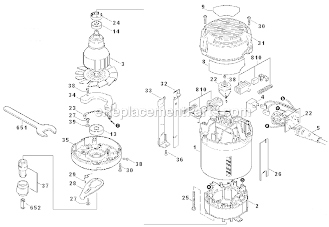 Page A Diagram and Parts List for 1830  Skil Router