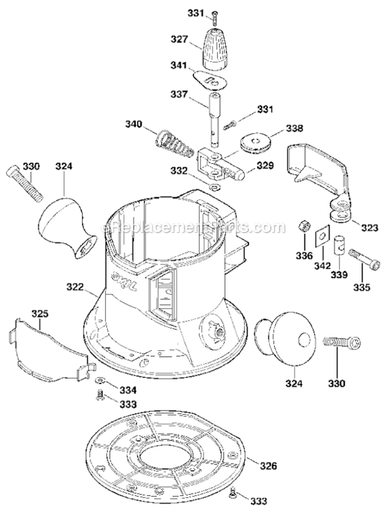 Page B Diagram and Parts List for 1830  Skil Router