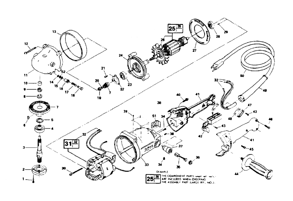 Fig-0 Diagram and Parts List for 9865 Type-1 Skil Sander