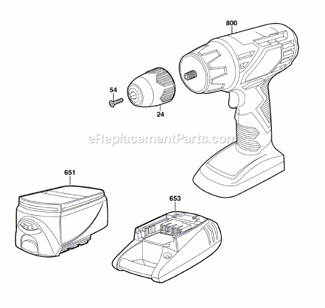 Page A Diagram and Parts List for 2860-03 F012286000 Skil Cordless Drill