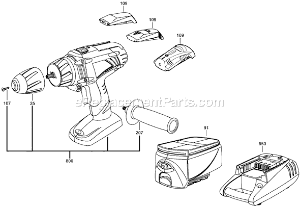 Page A Diagram and Parts List for 2887-B2 F012288702 Skil Electric Drill