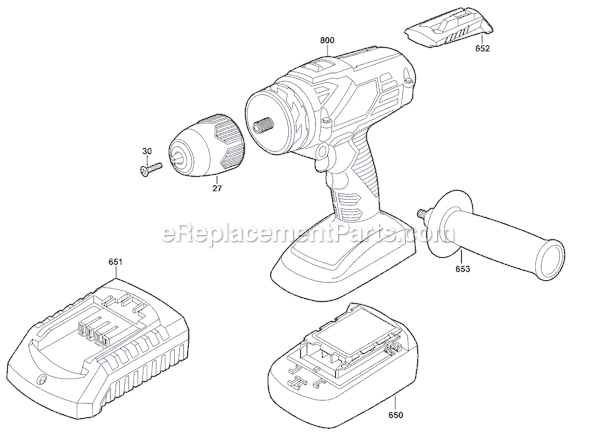 Page A Diagram and Parts List for 2895LI-04 F012289501 Skil Cordless Drill