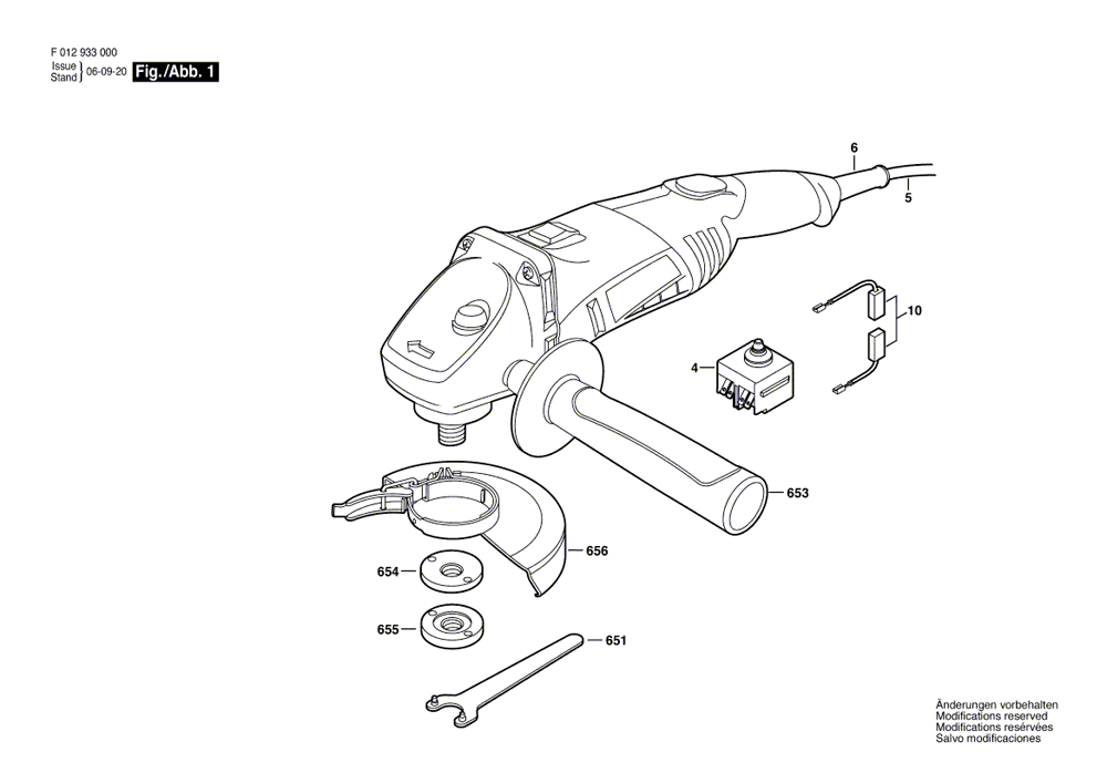 Fig-0 Diagram and Parts List for 9330-01  Skil Grinder