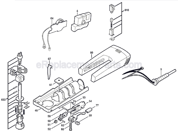 Page A Diagram and Parts List for 4960 F012469000 Skil Jig Saw