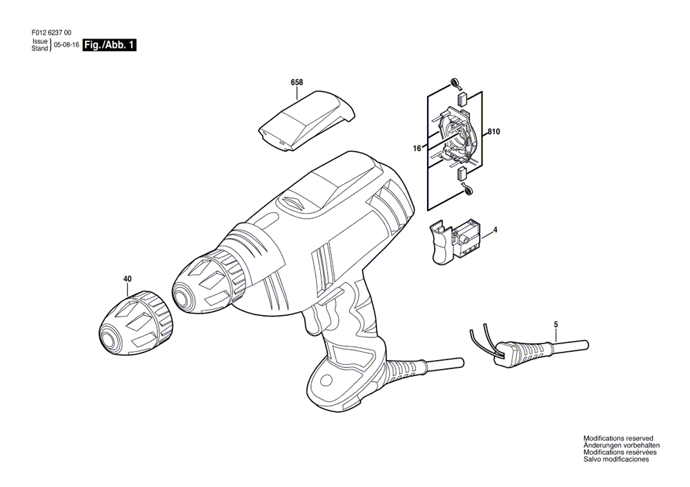 Fig-0 Diagram and Parts List for 6237-04  Skil Cordless Drill