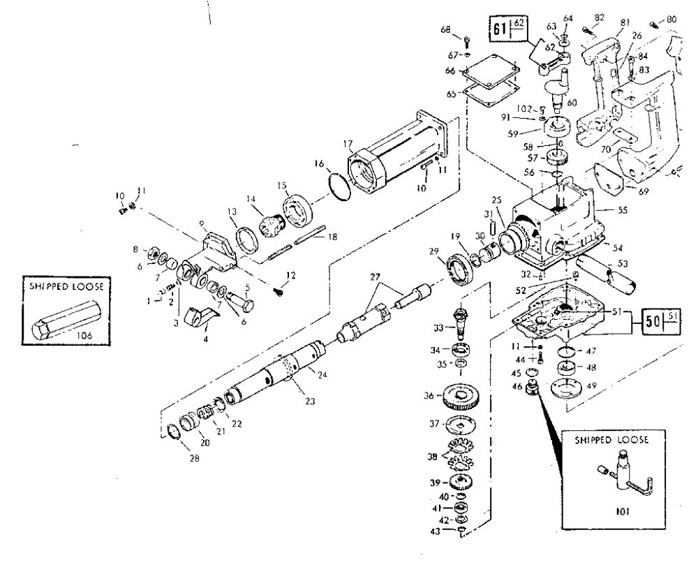 Replacement Parts Diagram and Parts List for 731  Skil Hammer Drill