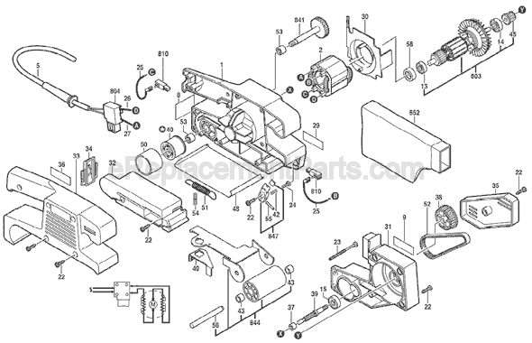 Page A Diagram and Parts List for 7313 F012731303 Skil Sander Polisher