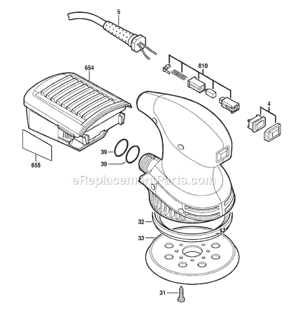 Page A Diagram and Parts List for 7490-01 F0127490AA Skil Sander Polisher